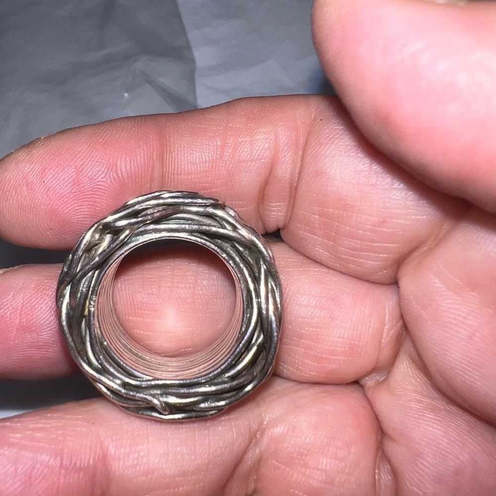 Vintage Solid Sterling Silver Twisted Thick Vine … - image 5